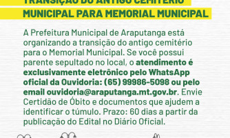 CONVOCAÇÃO PÚBLICA | Transição do Antigo Cemitério Municipal para Memorial Municipal